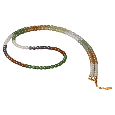 金玉良缘【楼兰】和田玉多宝万能链白玉晴水糖玉烟紫碧玉项链全珠