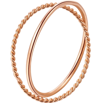 潮宏基金戒指叠戴简约时尚