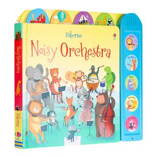 预售 Usborne 动物管弦乐队音乐书 Noisy Orchestra 嘈杂的乐团 发声书大开纸板书 低幼乐器启蒙儿童英语书 亲子互动