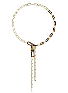 missqueeny玳瑁纹金属毛衣链