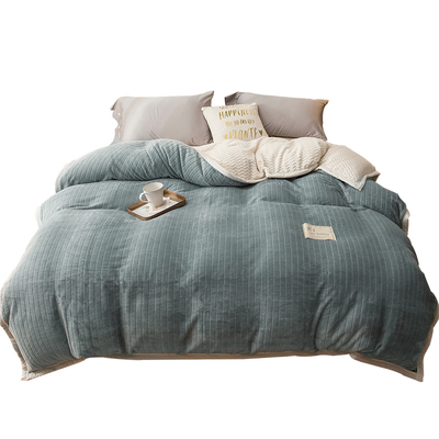 冬天加厚双面牛奶绒被套