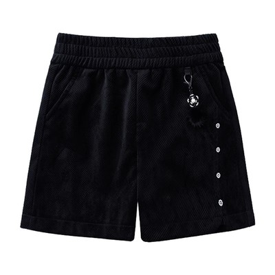 加绒加厚短裤女秋冬季新款外穿松紧高腰大码显瘦百搭阔腿靴裤气质