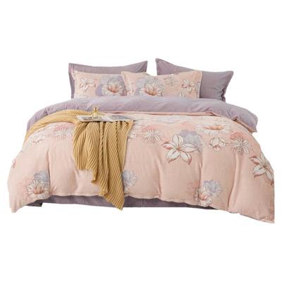 加厚加密牛奶绒四件套冬季款珊瑚绒被套床单双面法兰绒床上用品