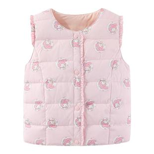 波姆熊美乐蒂羽绒马甲轻薄2025秋冬季新款美乐蒂儿童坎肩女童马夹