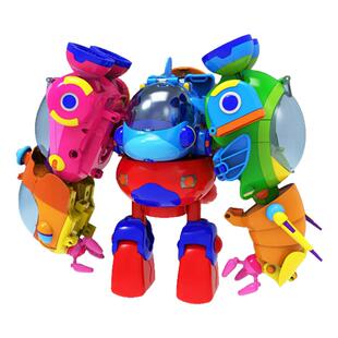 庄海豚帮帮号超能侠五合体套装变形舰艇儿童男玩具章鱼舰柯蓝波臣