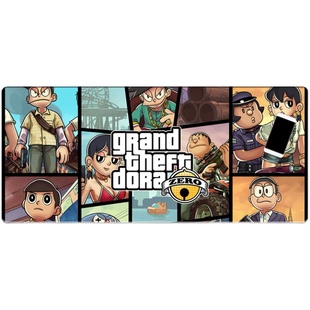 恶搞哆啦A梦GTA5侠盗飞车游戏周边鼠标垫电脑键盘桌垫超大鼠标垫