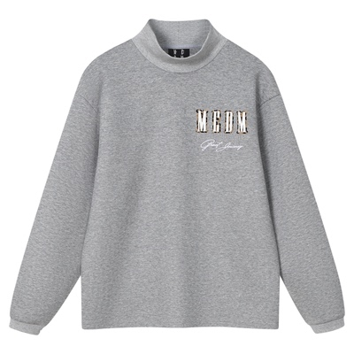 MEDM美式立领双层拼皮卫衣