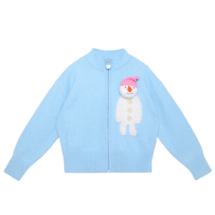 pocoblush【不化的雪人】毛衣外套女童秋冬新款保暖针织半裙套装