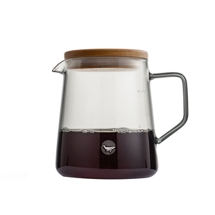 CAFEDEKONA手冲咖啡分享壶带胡桃木盖水墨色加厚高硼硅玻璃家用