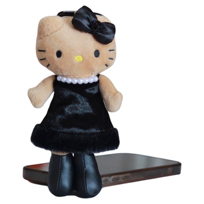 黑皮hellokitty公仔毛绒小挂件