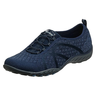 Skechers斯凯奇女透气一脚蹬Breathe Easy针织网休闲健步鞋23028