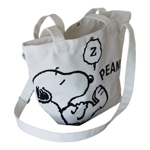 外贸原单大容量卡通加厚帆布包斜挎包通勤背包手拎包购物包单肩包