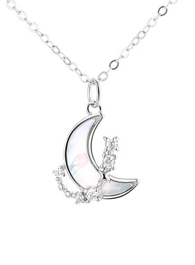 气质星月贝壳小吊坠项链韩版月亮项链女ins轻奢小众设计感锁骨链