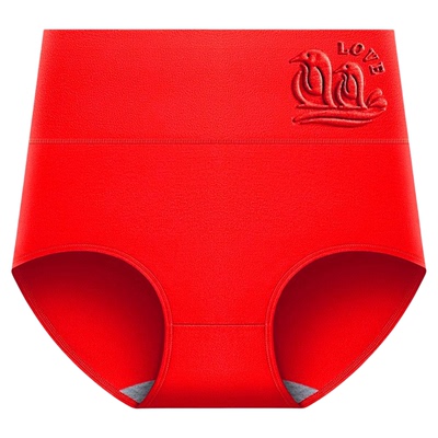 本命年大红女士内裤纯棉高腰