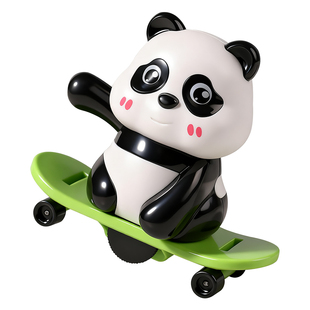 熊猫运动会系列上弦上链发条玩具滑板呼啦圈跳绳宝宝学爬抬头创意