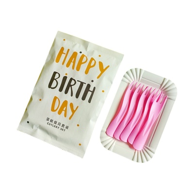 新款纸袋蛋糕盘叉刀叉盘组合套装