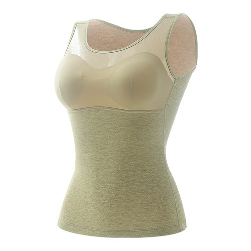 爱黛2025新款保暖背心女带胸垫秋冬加绒免穿文胸打底外穿A70439V