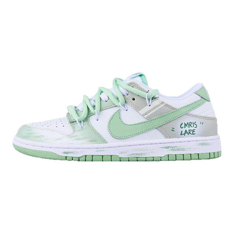 球鞋定制 Nike Dunk Low 海盐薄荷白绿清洗解构涂鸦低帮男女板鞋