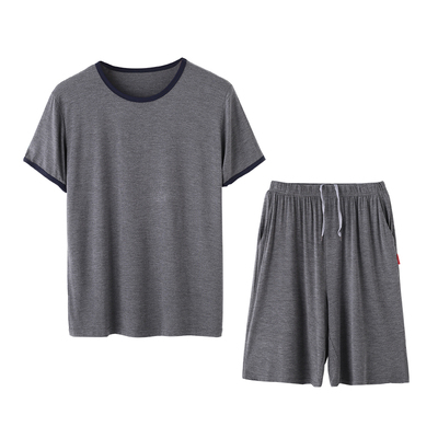 莫代尔男士睡衣夏款冰丝短袖