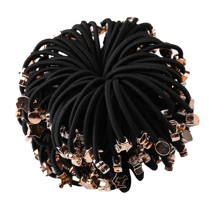 韩国黑色高弹力发圈发绳头绳头饰品简约扎头发橡皮筋皮套包邮