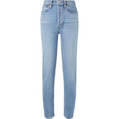 Re Done春夏女丹宁高腰休闲九分紧身牛仔裤