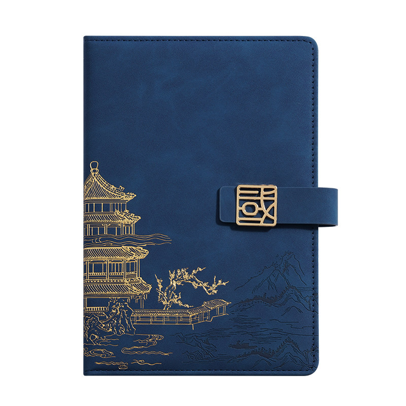 国字扣国潮皮面A5大容量记事本