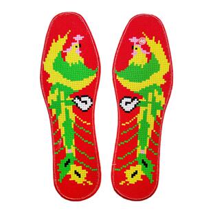 送线自己绣十字手绣6层纯棉布印花针孔十字绣鞋垫吸汗防臭吉祥凤