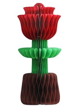 纸艺玫瑰花情人节装饰摆件