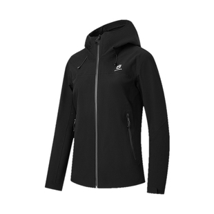 乔丹【山神PRO】硬壳冲锋衣女 2025冬季新款防风户外连帽登山露营