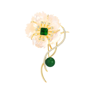 A天然母贝胸针设计感小众高档女精致胸花西装结婚小香风闺蜜礼物