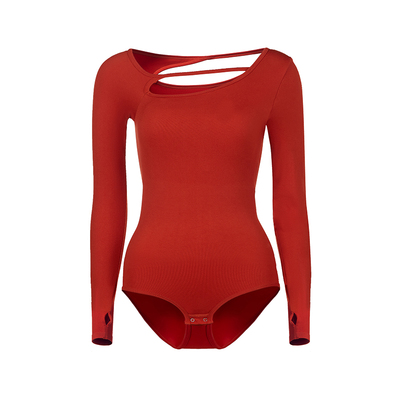 轻塑身法式斜肩显瘦带胸垫连体衣