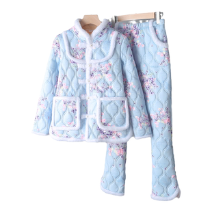 东北大花袄棉袄两件套女冬季民族风碎花棉服加厚时尚棉衣棉裤套装