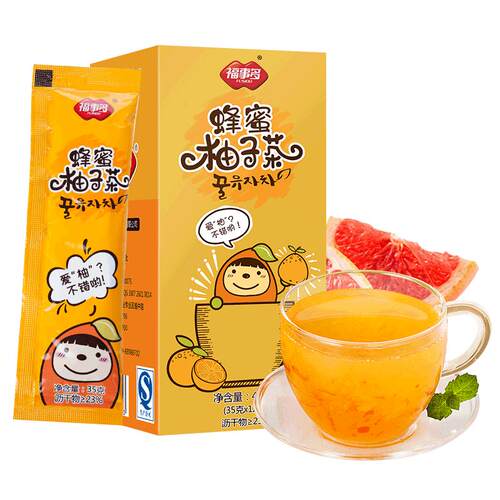 福事多蜂蜜柚子茶冲饮小袋装便携水果茶冲水喝的饮品泡水420g
