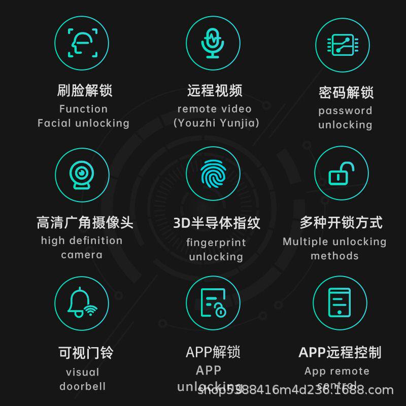 新第全自动指纹锁家用防盗门人脸识别智能门锁可视猫眼电子密码锁