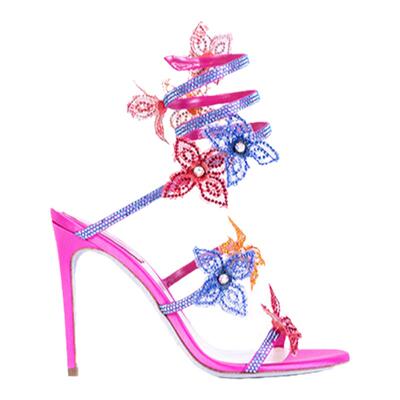 RENECAOVILLA蕾丝水钻高跟