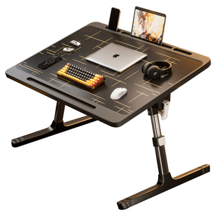 可升降折叠床上小桌子笔记本电脑支架卧室飘窗桌家用懒人床上桌学生宿舍写阅读桌折叠餐桌儿童学习写字桌看书