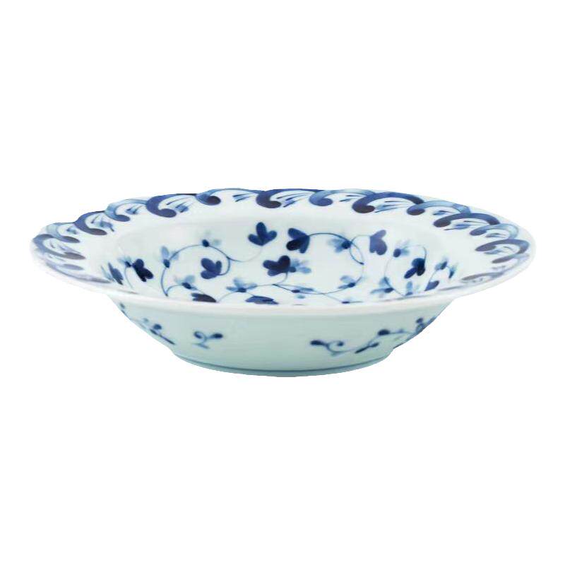 日本蓝凛堂日式青花福字家用盘子