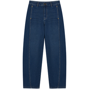 【T.W.R.C】TeenieWeenie小熊女装25秋冬时髦复古牛仔弯刀裤twrc