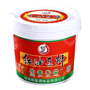 郫县恒星牌红油豆瓣正宗四川特产15斤桶装豆瓣酱餐饮饭店炒菜专用