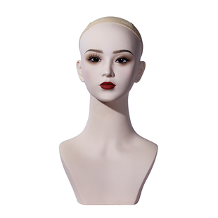 仿真模特头假发头模妈妈头套展示化妆模型头矮款化妆半身假人头模