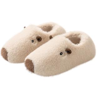 远港儿童全包跟棉鞋女童男孩冬季室内家居防滑保暖棉拖鞋一家三口