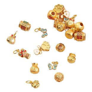 diy饰品配件手绳配饰手串古法沙金吊坠挂坠转运珠招财纳福平安福