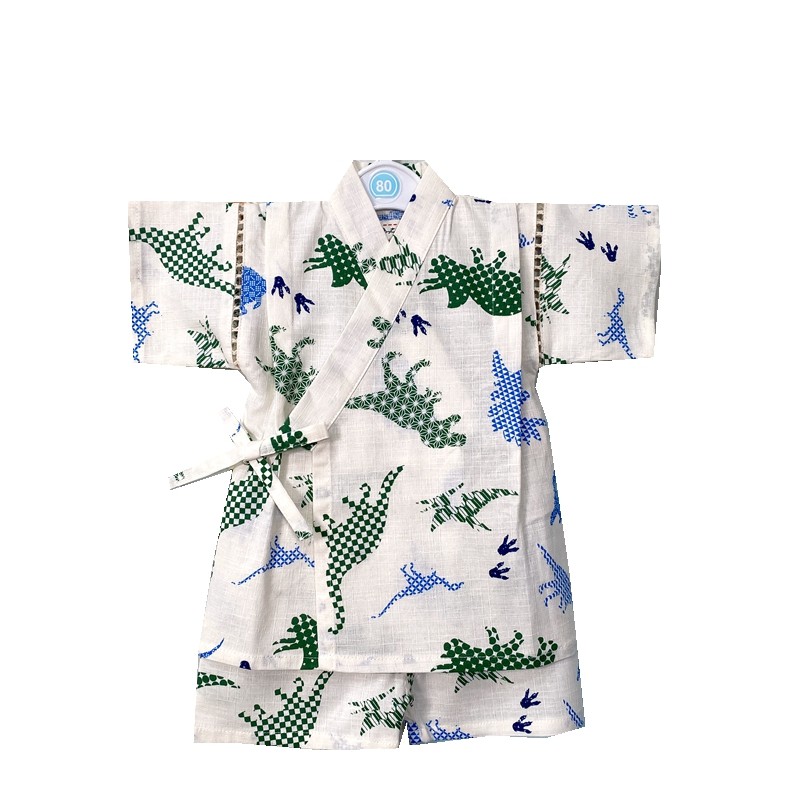 日本面料儿童男宝日式汗蒸服短袖全棉桑拿和服家居服睡衣拍照写真