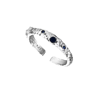 陨石系列纯银戒指男女情侣小众设计高级感银饰戒子不掉色开口礼物