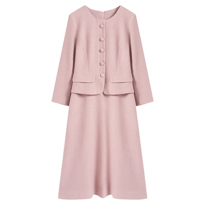 【南油虹姐】新款时尚假两件洋气减龄小香风气质连衣裙2716