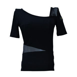 ACEdance拉丁舞女摩登舞上衣网纱拼接棉长袖练功服广场舞服SY293