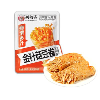 爽嫩夹心豆皮卷解馋休闲小零食