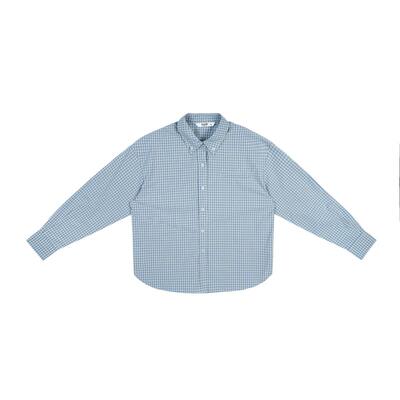 LLANO长袖棉衬衫格子通勤