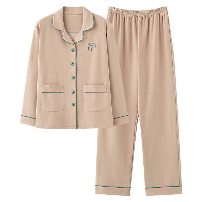 秋冬季德绒磨毛保暖长袖家居服女