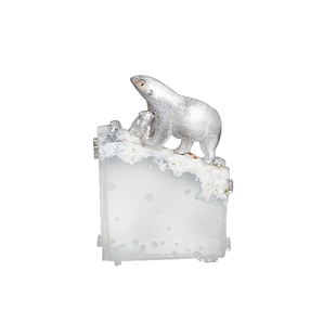 神奇动物们 北极熊木那雪花棉高冰飘雪天然翡翠吊坠18K金企鹅猫狗